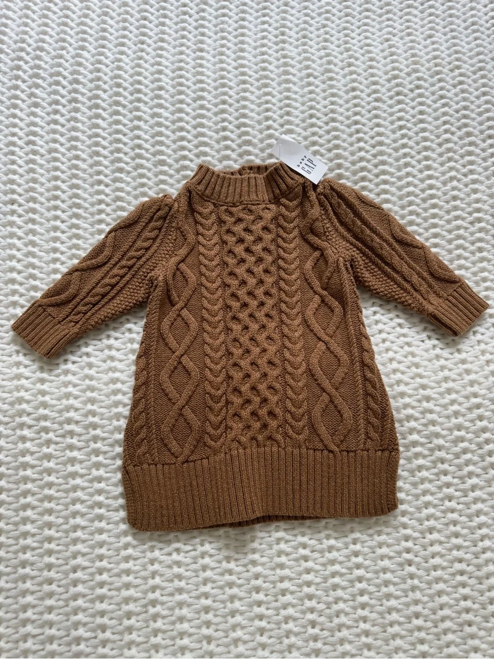 Baby GAP Brown Cable Knit Sweater Dress